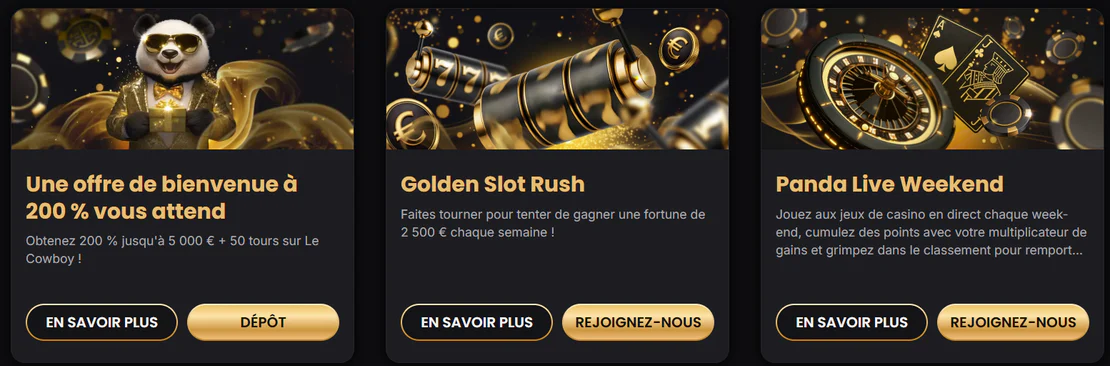 Les bonus de Golden Panda